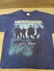 Nickelback Band Dark Horse 2008 Tour Locations Xl Blue Gildan Tag  Rock T-shirt