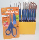 Fiskars 5  Pointed Tip Safety Edge Blades Kids Scissors Blue Lot Of 12   194300 