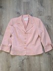 Vtg Studio I Womens 12 Skirt Suit Set Outfit Pink Blazer Jacquard Brocade Career