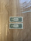  1 One Dollar Bill - Miscut Border - Error Note - Sequential Bills -still Crispy
