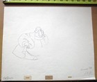 Signed 1959 Sleeping Beauty King Walt Disney Original Production Cel Drawing