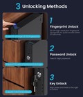 Biometric Gun Safe For Handgun - Upward Eject Pistol With Black