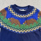 Mini Boden Sweater Kids 5-6 Blue Bear Fair Isle Winter Knit Pullover Crewneck