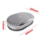 Polished Aluminum 12  Oval Fully Finned Air Cleaner 4 Barrel For Sbc Bbc Chevy