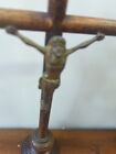 Antique 1800s Christian French Primative Altar Cross Crucifix Jesus 
