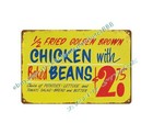 Fried Chicken Cafe Food Restaurant Kitchen Diner Menu Metal Tin Sign  Wall Art