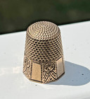 Antique Stern Brothers Gold-filled Thimble Ornate Paneled   Double Anchor Sz 7