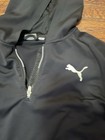 Black Puma Quarter Zip Jacket With The Puma Logo On The Back