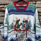 33degrees Sweater Mens 2xl Christmas Ugly Reindeer Holiday Party Funny Pullover