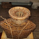 Vintage Hand-woven Wicker Basket With Carrying Strap