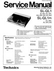 Technics Sl-ql1 Direct Drive Turntable Owner s Manual And Service Manual