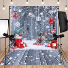 8x10ft Christmas Wood Wall Floor Backdrop Winter Snowflake Photography Backgroun