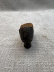 Vintage Cast Metal Shoe Pincushion Brown Fabric Victorian Sewing Display Decor