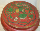 Antique chinese Traditional Red   Gold Wedding Box With Lid wooden lacquer 