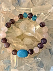 Stackable Energy Bracelet Turquoise Pink Rose Quartz Amethyst Crystals Healing