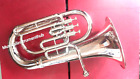 Euphonium Horn 3 Valve Of Pure Brass  In Silver Polish   Cushion Case  free Ship