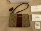 Coach Zip Corner Wristlet F64233 Brown With Box And Tag