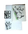 Koala And Baby 3 Pc Set-notepad-6 Blank Notecards And Magnet New