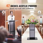 47  Acrylic Podium Stand Clear Pulpit Acrylic Desktop Lecterns W  Storage Shelf