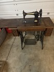 Rare Vintage Treadle Singer Sewing Machine In Cabinet