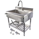 Stainless Steel Sink Commercial Kitchen Prep   Utility Sink With Drawer Shelves