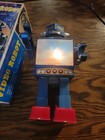 Vintage 1960s Horikawa Video Tin Robot Battery Operated With Original Box