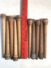 Wood Bobbins Spools Industrial Style  8 75  And 8  Quills With Staples  Lot-10