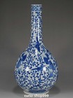 15  China Kangxi Dynasty Blue White Porcelain People Plum Flower Bottle Vase