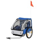 Aosom 2-seat Kids Child Bicycle Trailer With A Strong Steel Blue