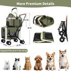 3-in-1 Double Pet Stroller Detachable Carrier For 2 Dogs Cats Foldable