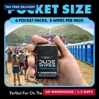 Dude Wipes Unscented Pocket Packs  Adult Flushable Travel Wipes  48 Count