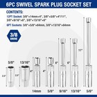 7pcs Magnetic Swivel Spark Plug Socket Set Thin Wall Socket Extension 3 8  Drive