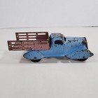 1930   s Wyandotte Pressed Steel Stake Truck Toy 6 5  With Wood Wheels Marx Htf 