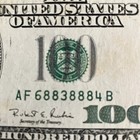 Us Federal Reserve Note  100 Dollar Bill Fancy Serial Number Lucky 8s 3 In A Row