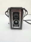 Kodak Duaflex Iv Camera W  Leather Case     1950s Vintage  Clean   Working Shutter
