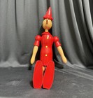 Vintage Hand Painted Wooden Pinocchio Toy Puppet Figure 19 5  Handmade  m 