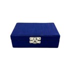 Vintage Set Of 3 Silver Tone Metal Dreidels In Original Dark Blue Box