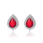 Fashionable Color Gemstone Full-diamond Waterdrop Zircon Necklace