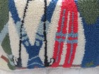Festive Snow Skis Holiday Mcm Chenille Or Latch Hook Needlework Pillow Nwot