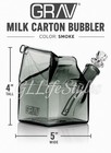 Grav   Labs Sip Series Milk Carton Bubbler Premium Glass Water Pipe Bong  Smoke
