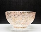 Vintage Mcm Pink And Gold  spaghetti Drizzle  Glass Bowl 10 -skt115