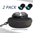 2-pack Eye Glasses Case Box Sunglasses Protector Hard Zipper Belt Clip Portable