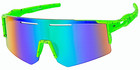 Kids Wrap Sports Shield Baseball Cycling Sunglasses Multi Color Mirror 30rv