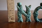Read Vintage Christmas Noel Japan Candle Holders Green Holly 3  Letter Ceramic