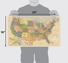 2 Pack - Laminated World Map   Us Map Poster Set - Wall Chart Map Of The World  