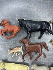 Large Lot Of Vintage Plastic Rubber Farm Animals Safari Zoo Dogs Marx Playset