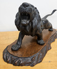 Impressive Antique Japanese Meiji  1868-1912  Bronze Lion-signed Genryusai Seiya