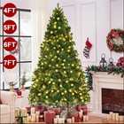 4 5 6 7ft Artificial Green Christmas Tree With Lights Decoration Festival Xmas