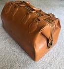 Vtg Leather Doctors Bag Hand Luggage Briefcase Duffel Messenger Bag Cowhide