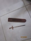 Vintage Toledo Spain Miniature Sword Letter Opener    Wooden Sheath 10  